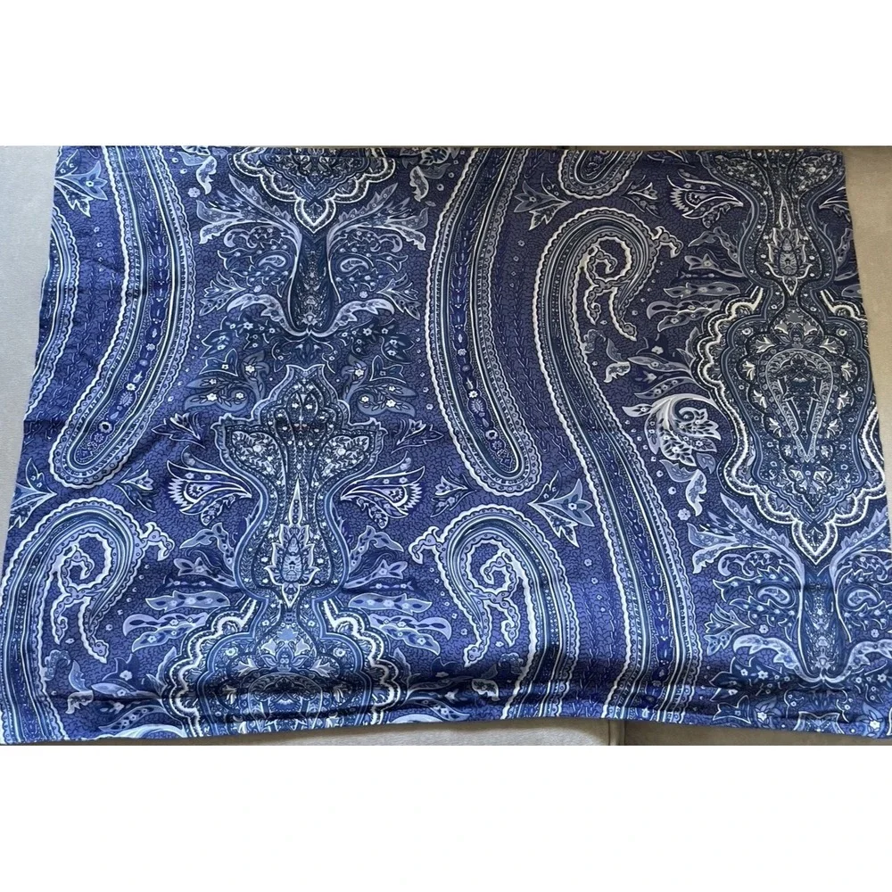 Lauren Ralph Lauren Putney Blue Paisley Comforter Full/Queen Pillow Sham Cotton